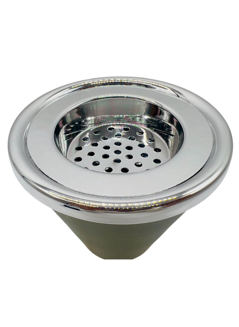 AKDC موقد بخور معدني أكديك 11 سم * 19.5 سم، عاجي/أخضر - Image 2